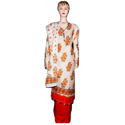 Flower Printed Kameez with Beautiful panel bottom