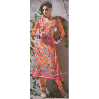 Pink-colored embroidered Kameez 
