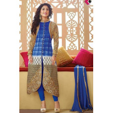 Blue coloured Kameez with golden embroidery work