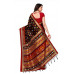 Black colored Ikkat Print Silk Saree