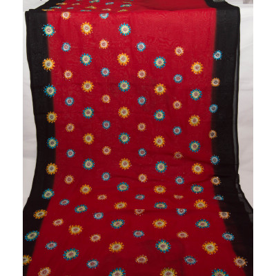 Embroidered Chiffon/Georgette Saree
