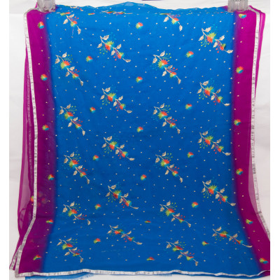 Embroidered Chiffon/Georgette Saree