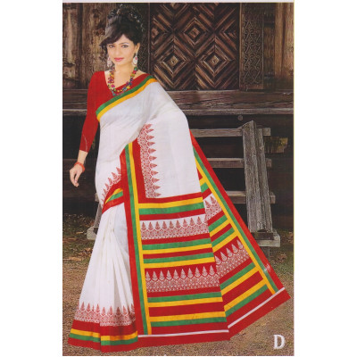 Multicolored Printed Silk Blend Saree