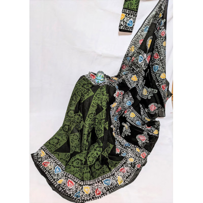 Hand Batik Print Saree
