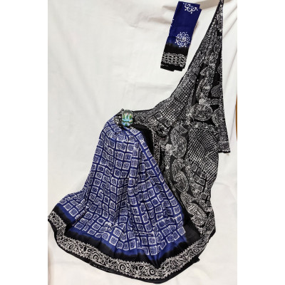 Hand Batik Print Saree