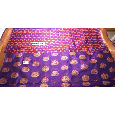 Minakari Woven Half Silk Kanjiwaram Saree