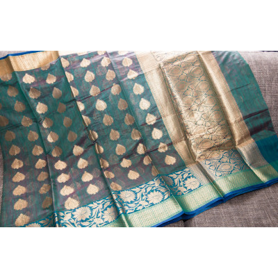 Green Silk Kanjwaram woven Saree