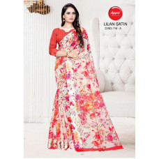 Linen Floral print saree with Satin Borader