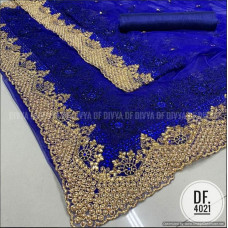 Exclusive beautiful Full body Embroidered soft Net Saree