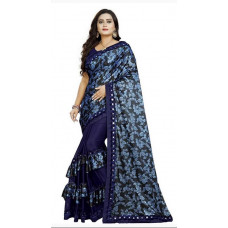 Raffel/Lycra Saree Floral Print Saree